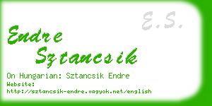 endre sztancsik business card